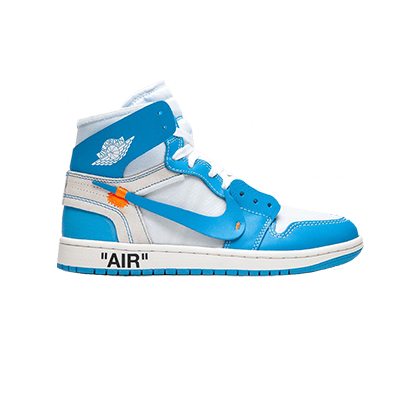 Blue and white Nike high-top sneaker