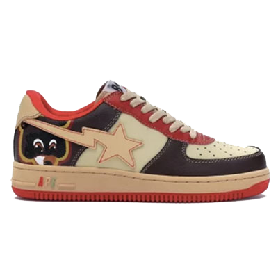 Red and tan streetwear sneaker
